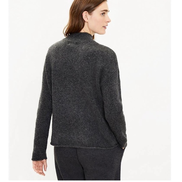 NWT Lou & Grey Party Animal Graphic Sweater Charcoal Gray Rainbow Pullover Small - Picture 3 of 10